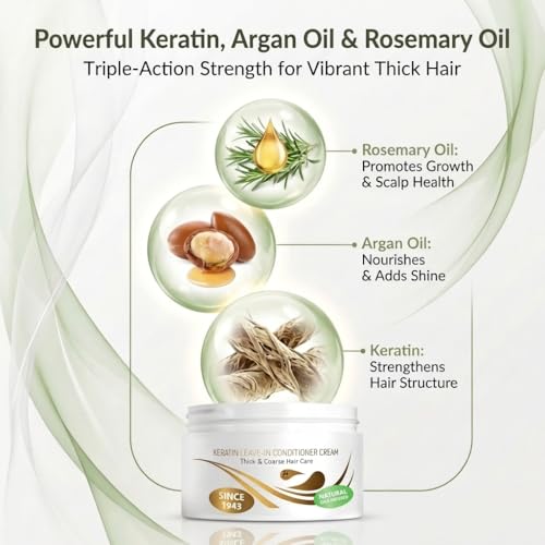 VITAMINS Hair Cosmetics Keratin Leave-In Conditioner for Coarse Thick Hair