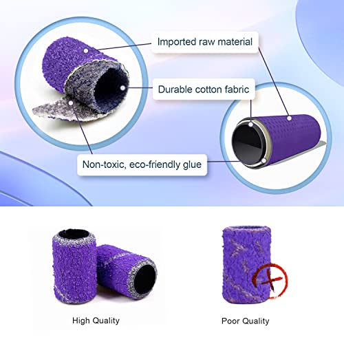 Nail Drill Sanding Bands Set 300pcs Rainbow Colors Coarse to Fine Grit for Acrylic Nails
