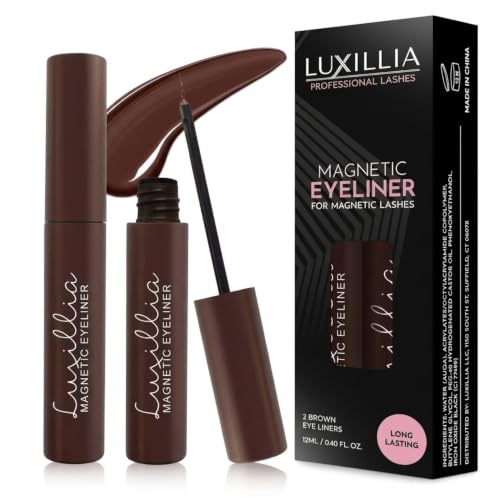 Luxillia Magnetic Eyeliner for Magnetic Lashes - Waterproof, Smudge-Proof, Pack of 2