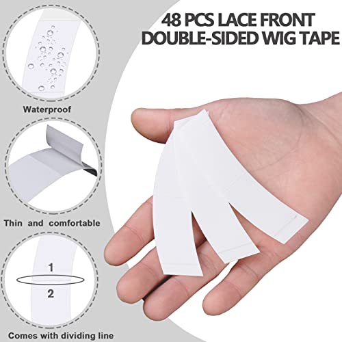 48pcs Waterproof Double-Sided Wig Tape for Lace Front Wigs