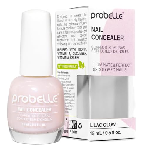 Probelle Illuminating Nail Concealer - Sheer Brightening Polish for Discolored Nails