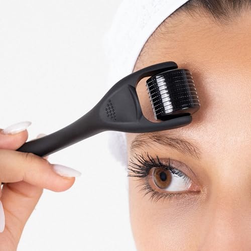 Dremenester Jetblack 5 Derma Roller for Body Hair & Skin, Titanium Microneedling Tool