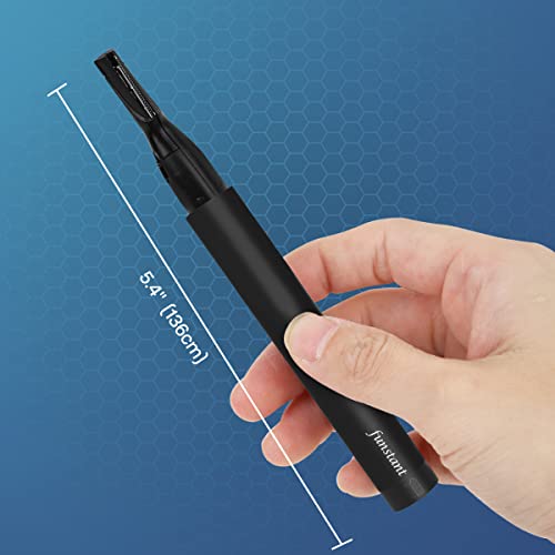 Upgraded Eyebrow Trimmer for Men, Precision Detailer Battery-Operated Eyebrow Razor and Shaper, Electric Facial Hair Trimmer with Comb, Dual-Blade Grooming Tool, No Pulling Sensation
