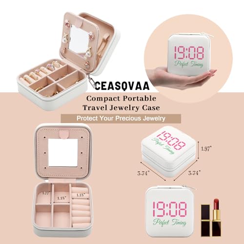 Pink and Green Jewelry Box for Sorority Gifts - Travel Organizer