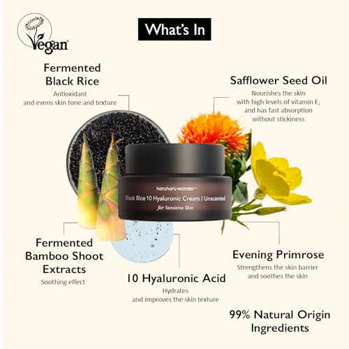 HARUHARU Black Rice 10 Hyaluronic Cream - Deep Hydration Moisturizer, 1.6 fl. oz, Vegan & Cruelty-Free for Sensitive Skin
