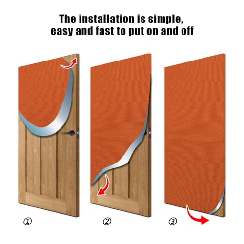 Orange Holiday Door Cover - 32x79 Inch Stretch Fabric Backdrop