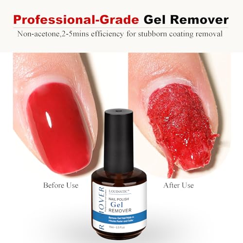 LOUINSTIC Gel Nail Remover Kit with Cuticle Oil & Tools - 3PC