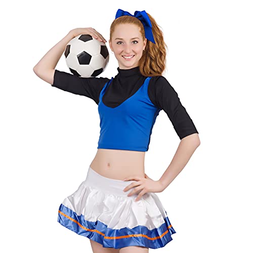 2 Packs 8-Inch Jumbo Cheerleading Hair Bows for Girls - Blue