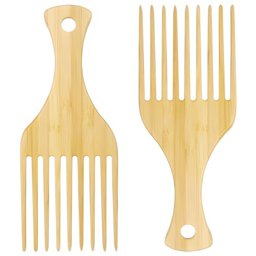 Bamboo Comb Set for Afro Hair - Eco-Friendly Detangling Picks
