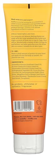 Alaffia Melting Miracle Balm - Unscented Moisturizing Skin Treatment, 4 Fl Oz