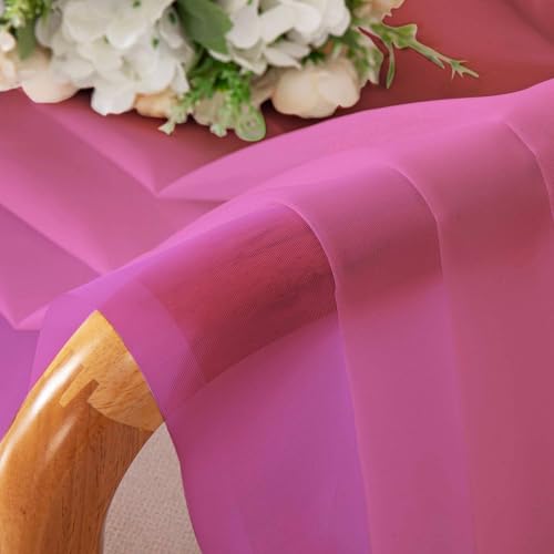 Chyhomenyc Hot Pink Sheer Curtains - 84 Inch Long, 2 Panels