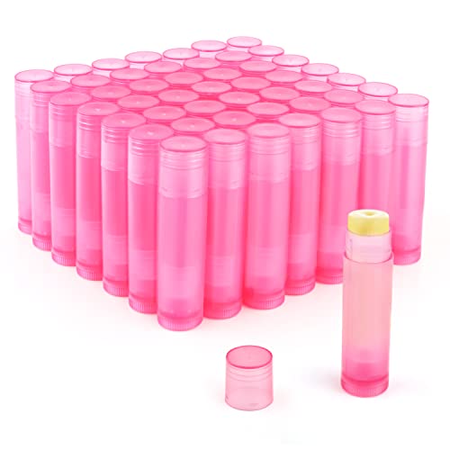 50 Pcs Pink Twist-Up Lip Balm Tubes - DIY Lipstick & Lip Gloss Containers