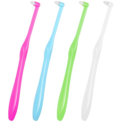 4-Pack Soft End Tuft Toothbrushes for Braces - Compact & Gentle