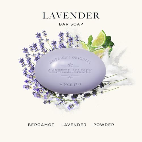 Caswell-Massey Lavender Bar Soap 5.8 oz – Triple-Milled, Plant-Based, Cruelty-Free