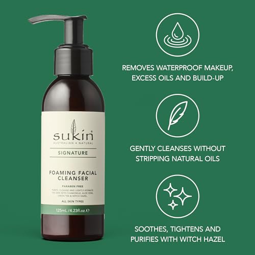 Sukin Signature Foaming Facial Cleanser with Chamomile & Aloe Vera - 4.23 Oz