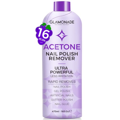 Glamonade Acetone Nail Polish Remover 16oz with Grape Seed Oil