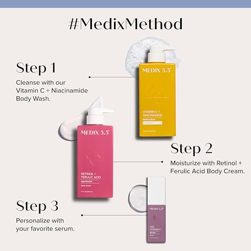 Medix 5.5 Radiant Glow Vitamin C Body Wash with Niacinamide, 15 Fl Oz