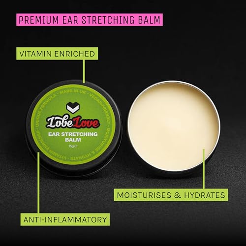 Ear Stretching Aftercare Kit - Balm, Organic Jojoba Oil & Saline Spray for Piercings