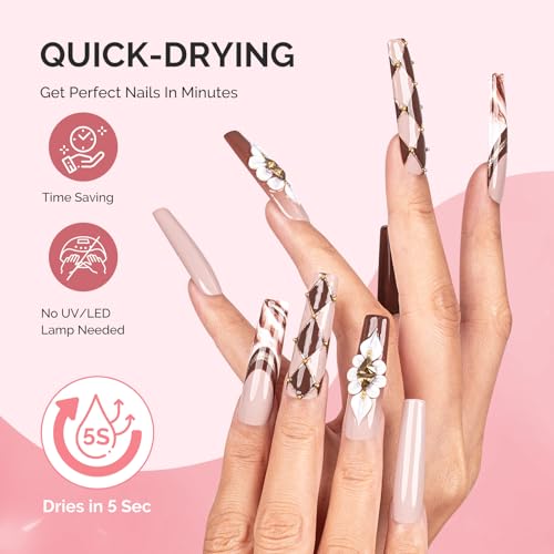 MelodySusie Brush-On Nail Glue 10ml, 2PCS - Long-Lasting Adhesive