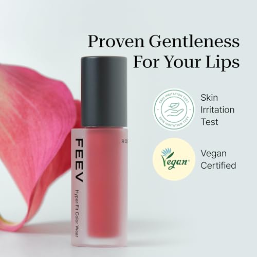 Feev Color Wear Matte Lip Stain - Rosy Day, Long Lasting Velvet Tint
