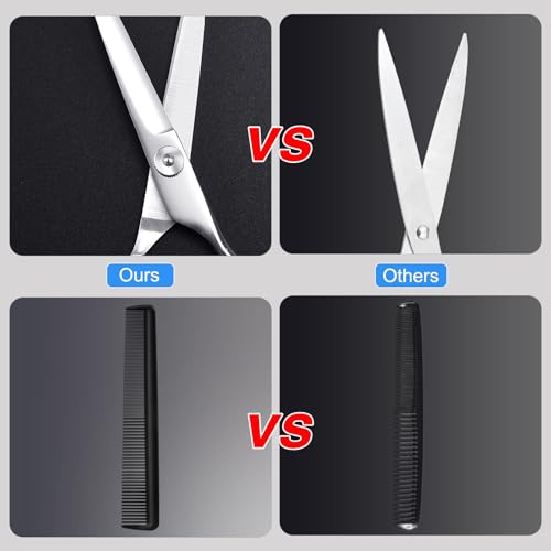 6.5 Inch Stainless Steel Hair Cutting Scissors Kit - Professional Barber Shears for All Hair Types