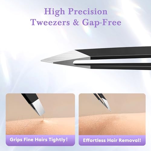 BEDACE Stainless Steel Precision Tweezers for Hair Removal