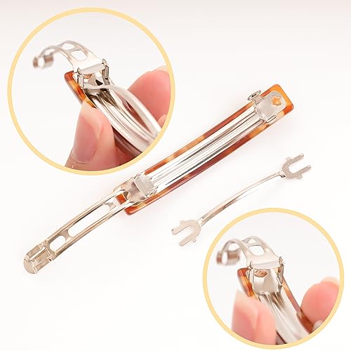 Fumwase 6PCS Stylish Hair Barrettes for Women - Turtle Shell Clips