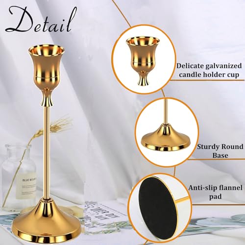 Vintage Brass Candlestick Holders Set of 6 - Elegant Taper Holders