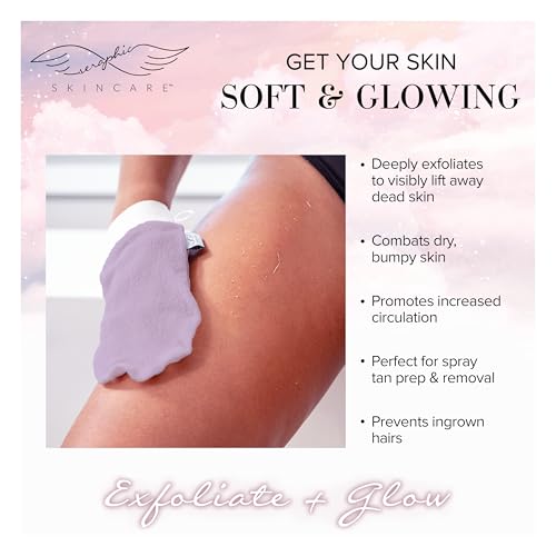 Lavender Exfoliating Mitt - Korean Body Scrub Glove for Soft Skin
