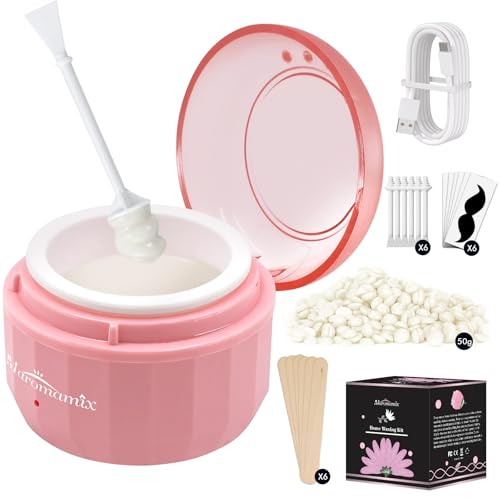 Maromamix Portable Nose Hair Waxing Kit with USB-C Warmer for Face & Body