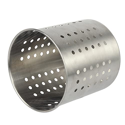 Saiveina Stainless Steel Utensil Holder - Round Kitchen Organizer 5.3"H x 5.1"D
