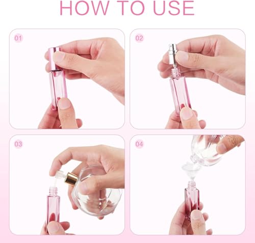 4-Pack 10ml Refillable Travel Perfume Bottles – Leak-Proof Glass Atomizers