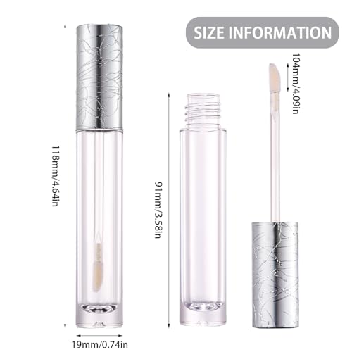 10pcs Refillable Lip Gloss Tubes with Wand - 6ml Clear Containers