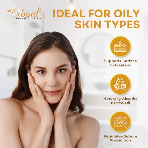 Erbaid Sulfur Soap Bar for Oily Skin - Natural Face & Body Cleanser, 5oz