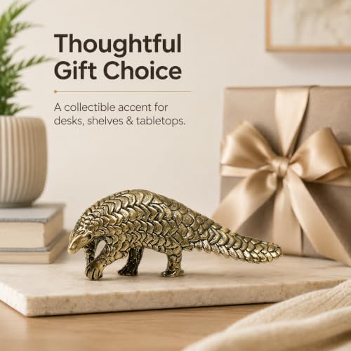 Brass Pangolin Statue - Unique Retro Decorative Figurine for Home & Office