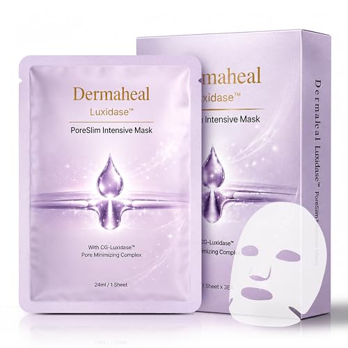 Dermaheal Luxidase Pore Refining Sheet Mask - Hydrating, Wrinkle & Sebum Control, 3 Pack
