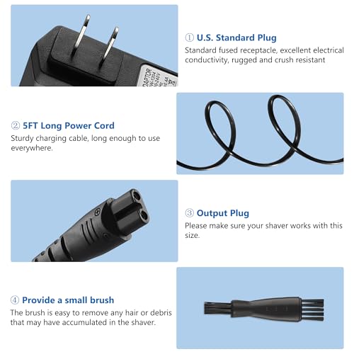 12V Replacement Charger for Remington Electric Razors & Trimmers