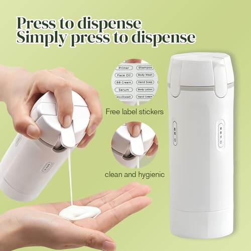 4 in 1 Travel Dispenser - White 30ML Leak-Proof Bottles with Labels