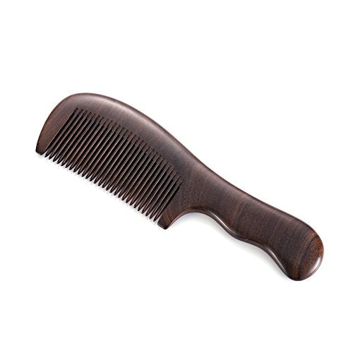 Liasun Handmade Natural Chacate Preto Wood Comb - Anti-Static Fine Tooth