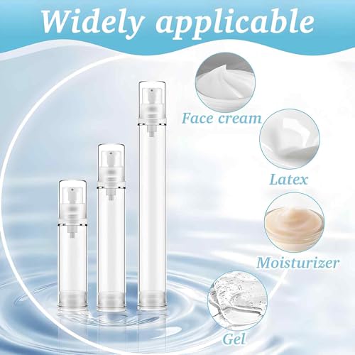 Gaahkai 12PCS Airless Pump Travel Bottles Set 5-15ml Leak-Proof Lotion Containers