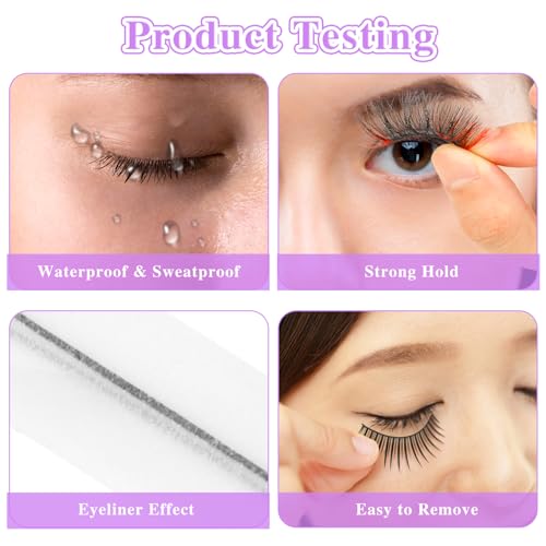 40PCS Self-Adhesive Eyelash Strips - Waterproof Lash Glue Tape