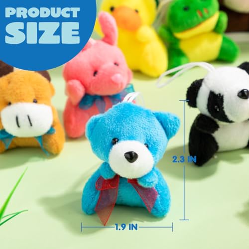 JOYIN 12-Pack Mini Animal Plush Toys - Cute Keychain Decorations