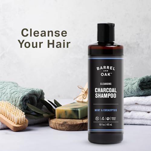 Barrel & Oak Mint & Eucalyptus Charcoal Shampoo for Men - Cleansing, 16 oz