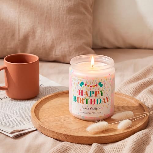 Joyin Vanilla Buttercream Scented Birthday Candle - 7oz Soy Candle Gift