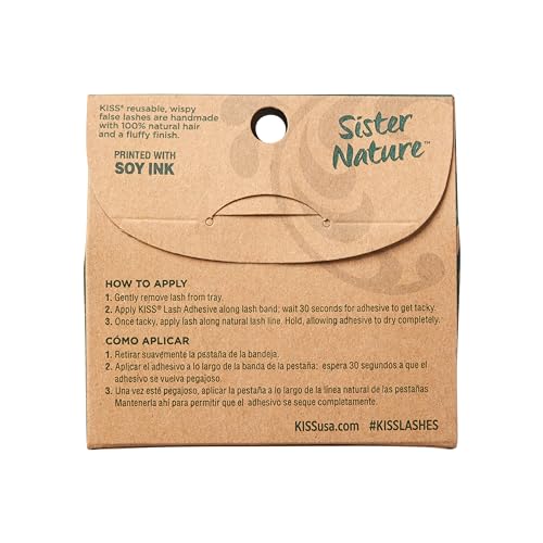 Amanecer Sister Nature False Eyelashes - 12mm, Natural Hair, Recyclable Packaging, 1 Pair (Pack of 2)