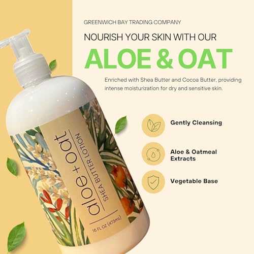 Greenwich Bay Aloe & Oat Hand Lotion with Shea & Cocoa Butter, 16 oz