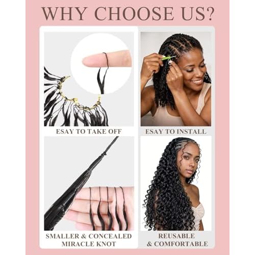 Human Crochet Hair for Black Women, 18 Inch Feather Human Hair Crochet Extensions 55g 40 Strands, Miracle Knots Hair Bundles, Soft Lightweight Burmese Curly Texture for Protective Styles