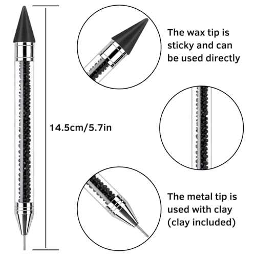 Rhinestone Picker Tool Set - 2 Pack Bedazzling Pens with Tweezer