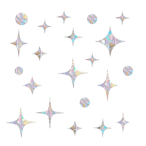 60 Anti-Collision Window Decals for Bird Strikes - Star & Circle Clings