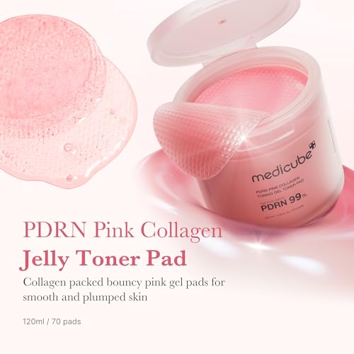 Medicube PDRN Pink Collagen Jelly Toner Pads for Radiance & Soothing